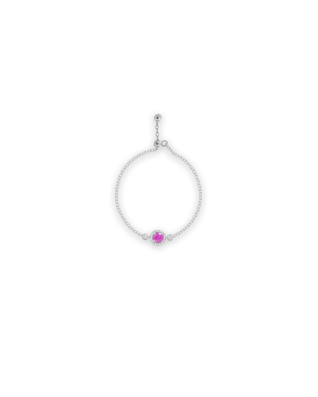 Silver Amethyst Glow Chain Ring