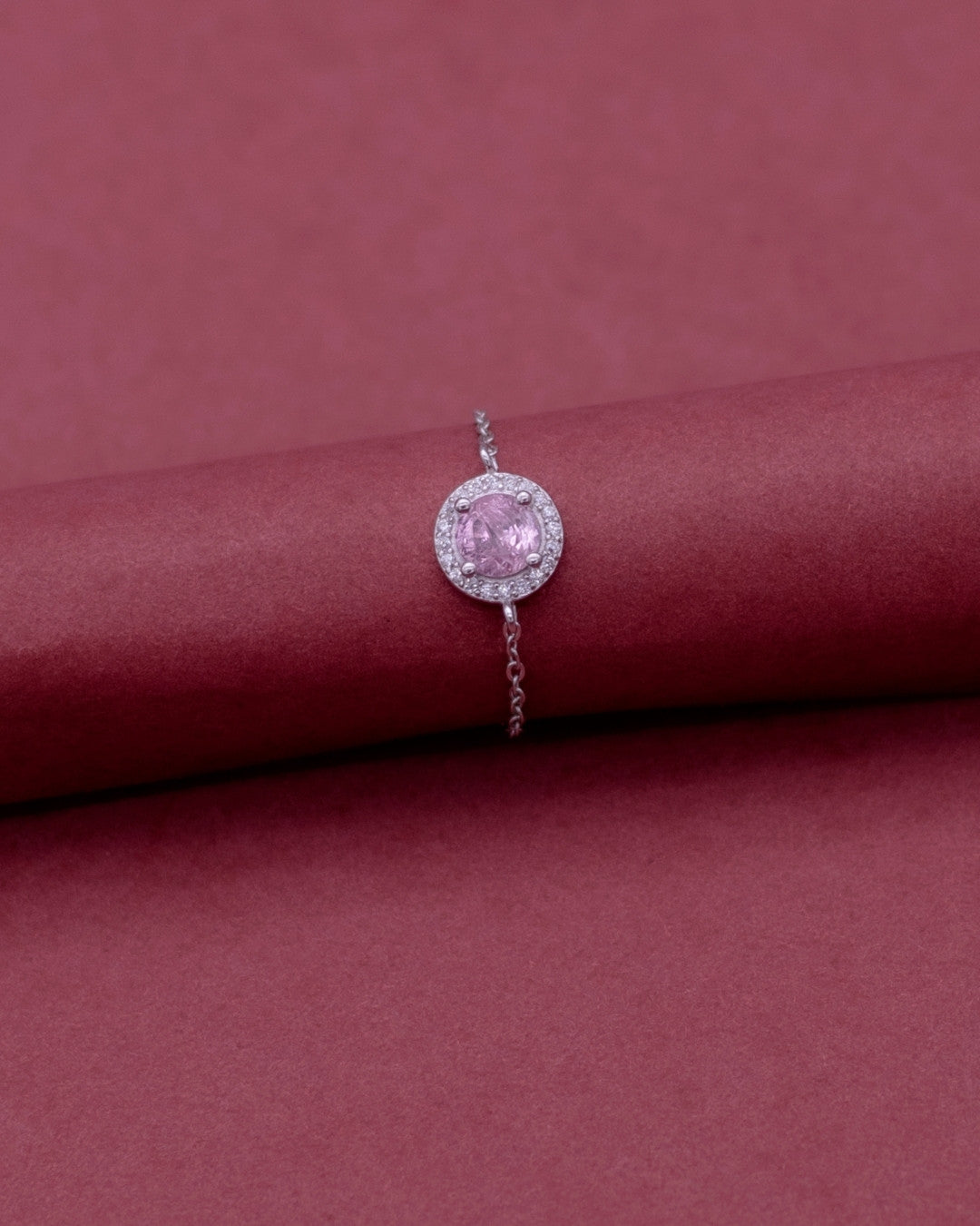 Silver Amethyst Glow Chain Ring