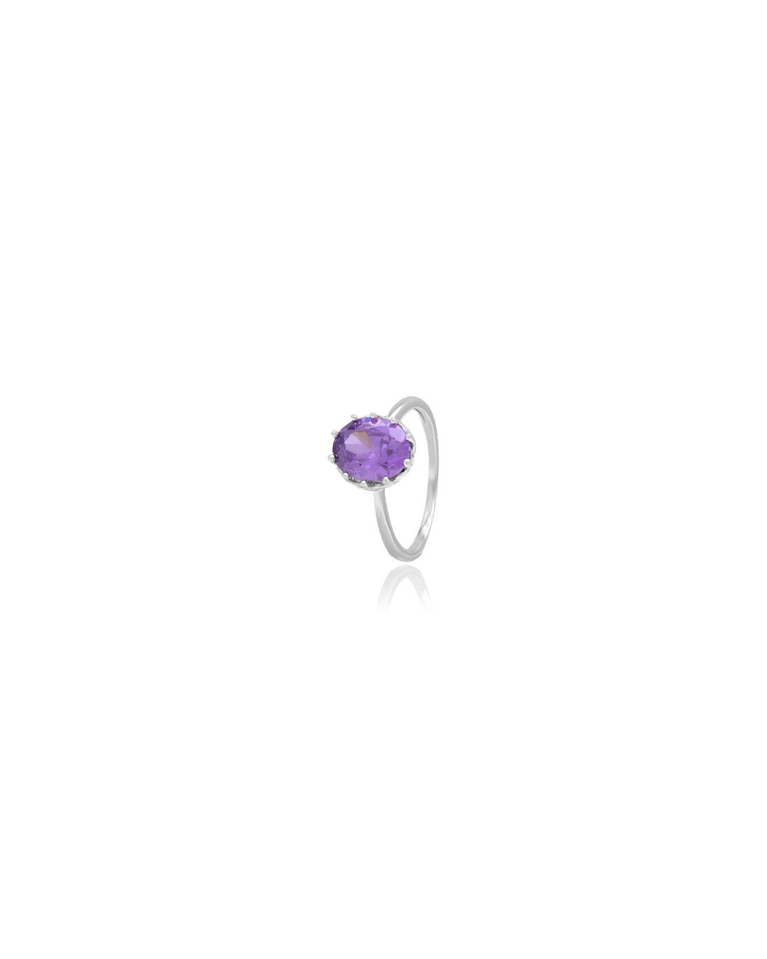 Silver Amethyst Royal Swirl Ring