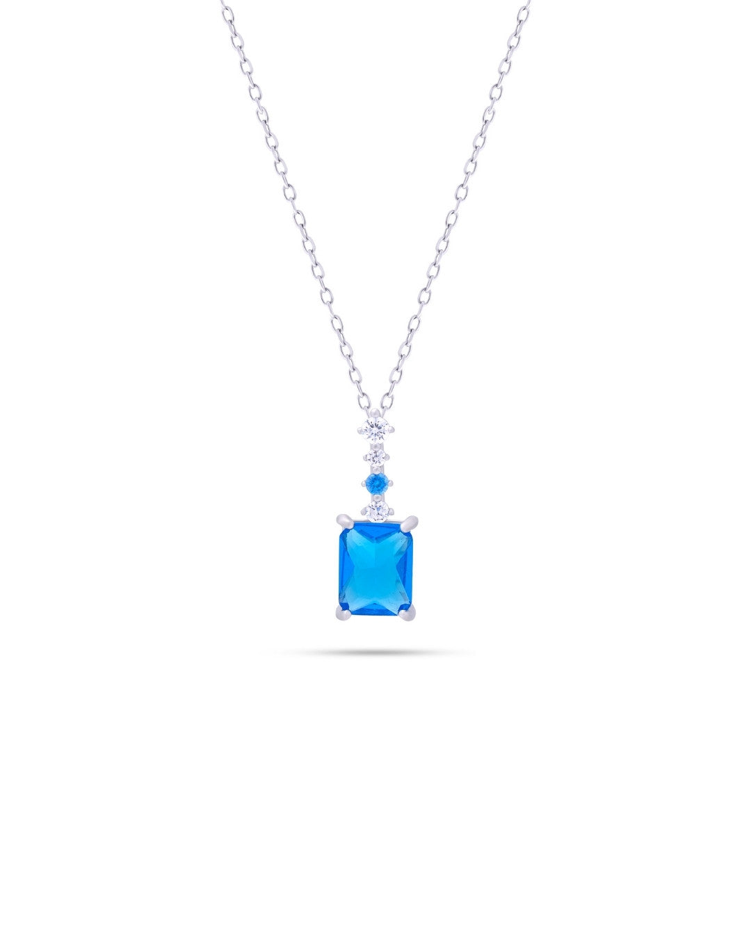 Silver Azure Radiance Pendant Necklace