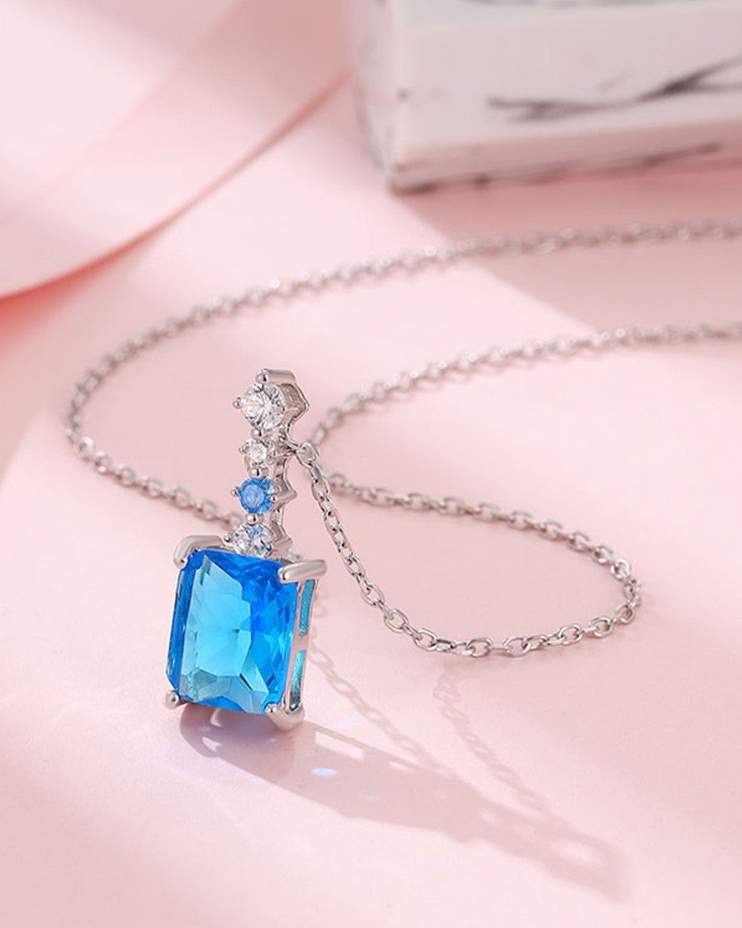 Silver Azure Radiance Pendant Necklace