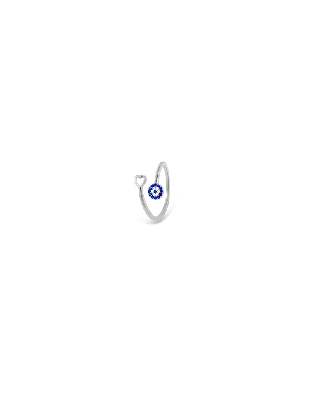 Silver Blue Spark Heart Ring