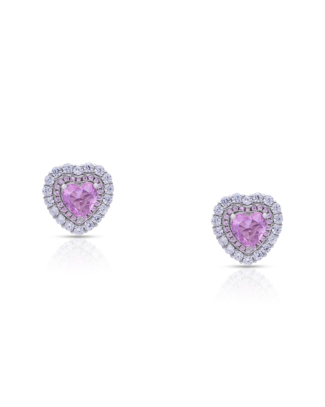 Silver Blush Heart Glimmer Earrings