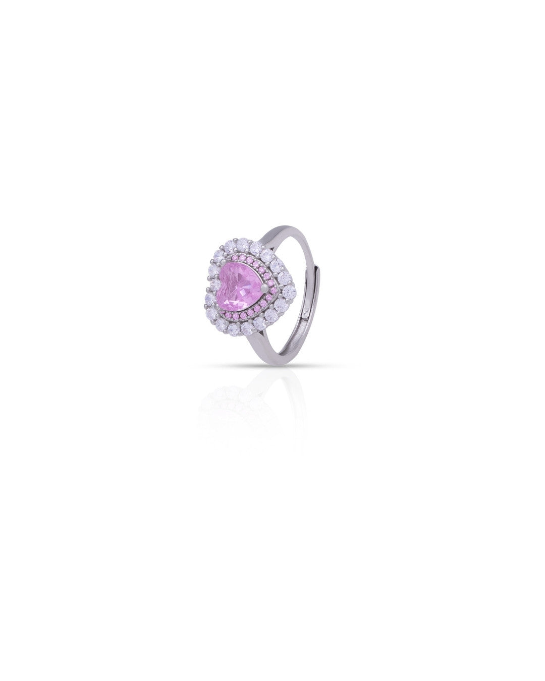 Silver Blush Romance Heart Ring