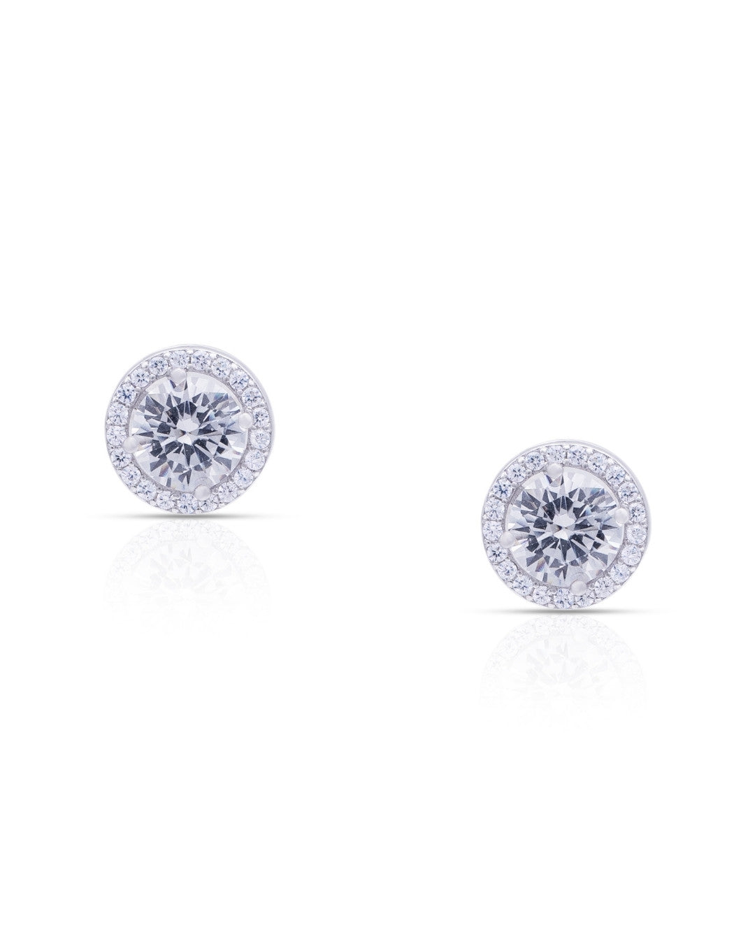 Silver Brilliant Halo Sparkle Earrings