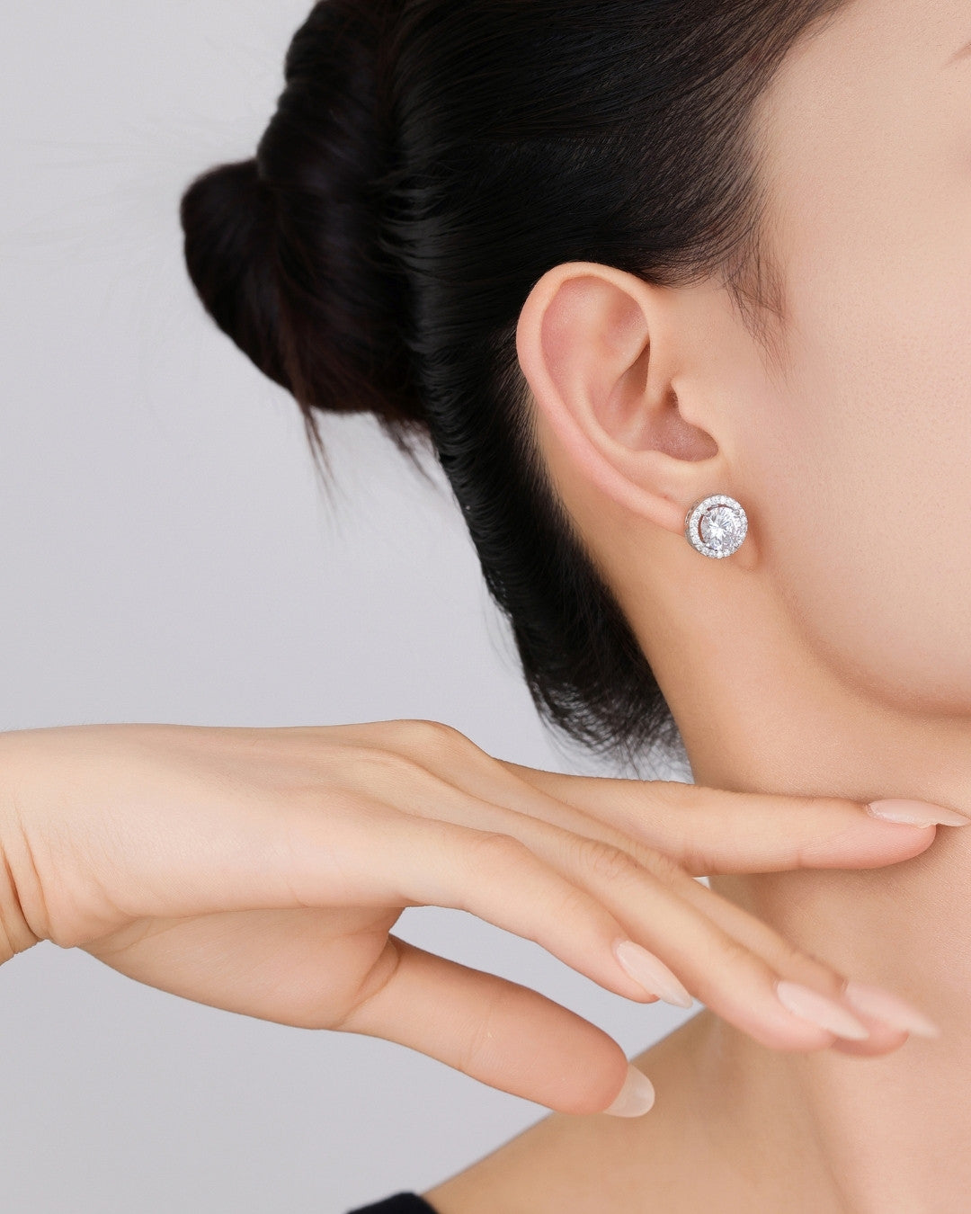Silver Brilliant Halo Sparkle Earrings