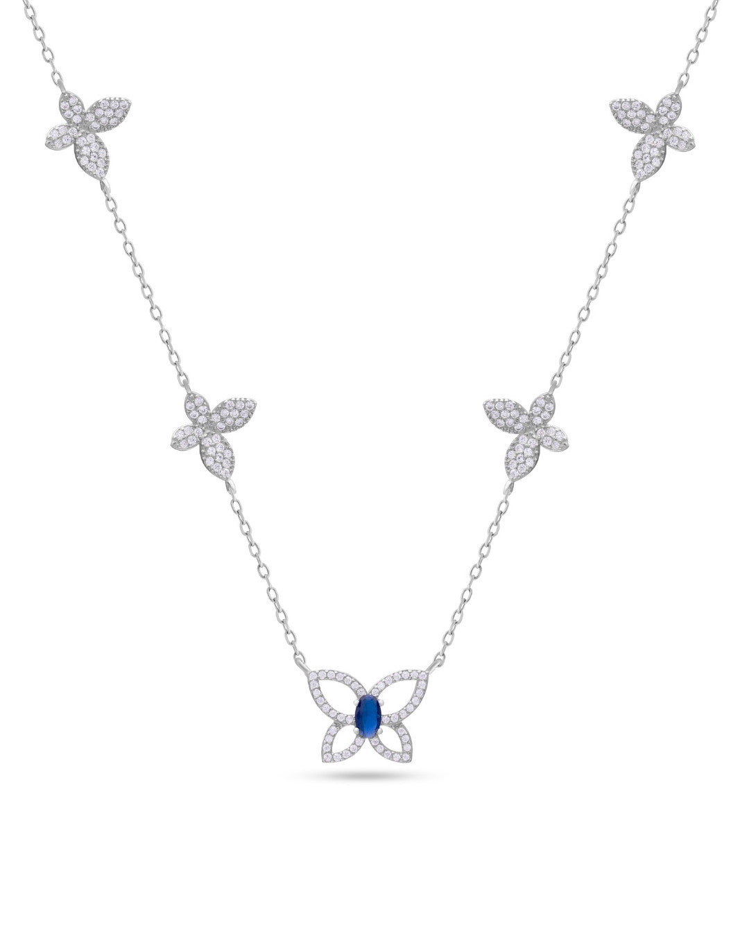 Silver Butterfly Bliss Pendant Necklace