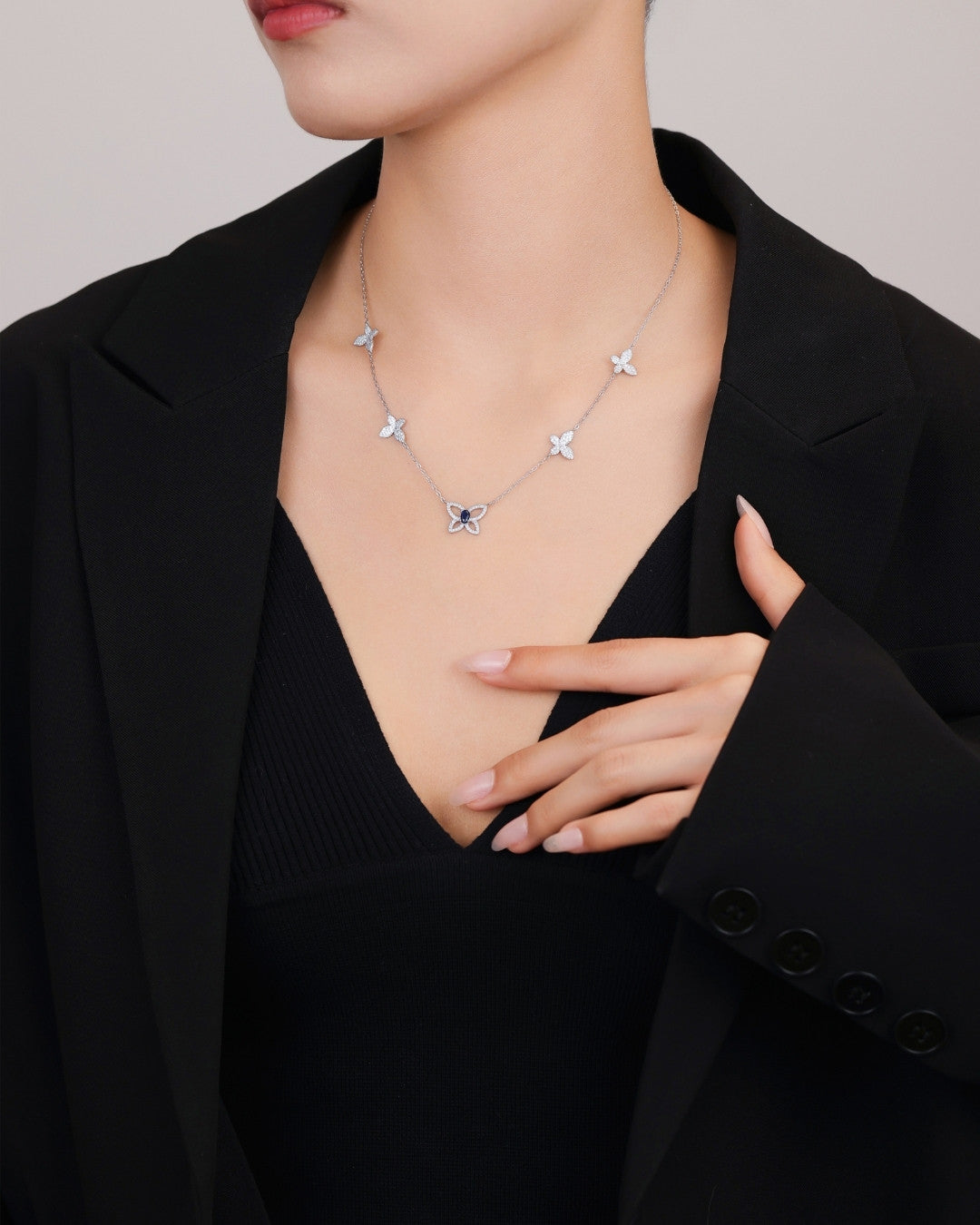 Silver Butterfly Bliss Pendant Necklace