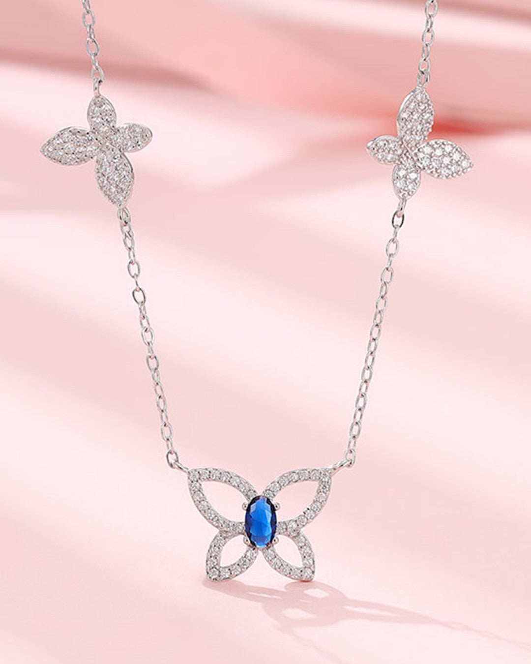 Silver Butterfly Bliss Pendant Necklace