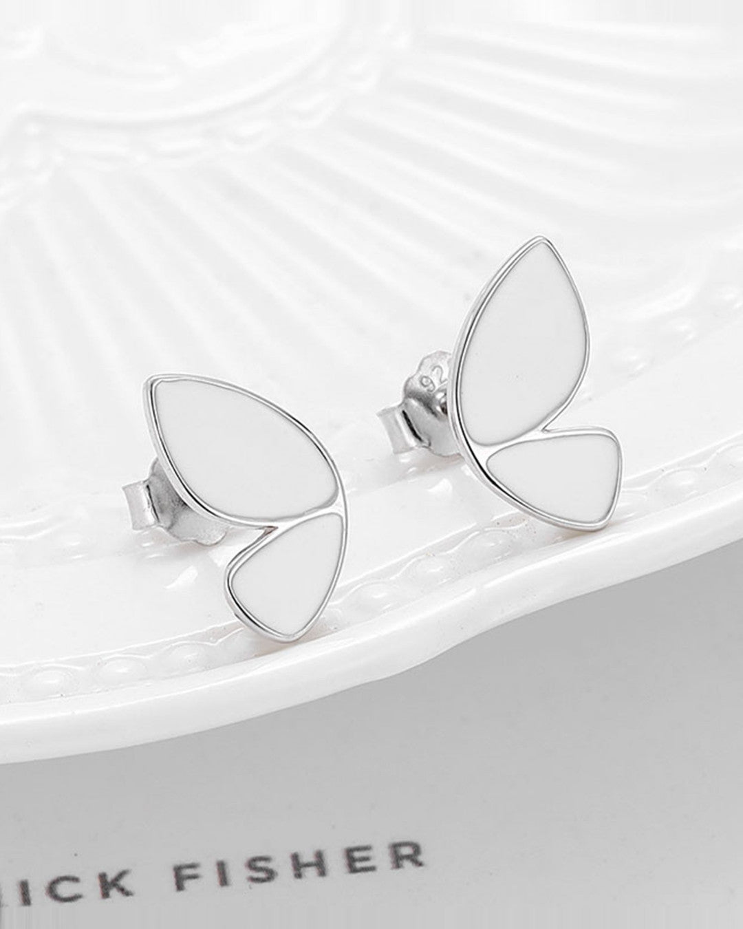 Silver Butterfly Whisper Stud Earrings