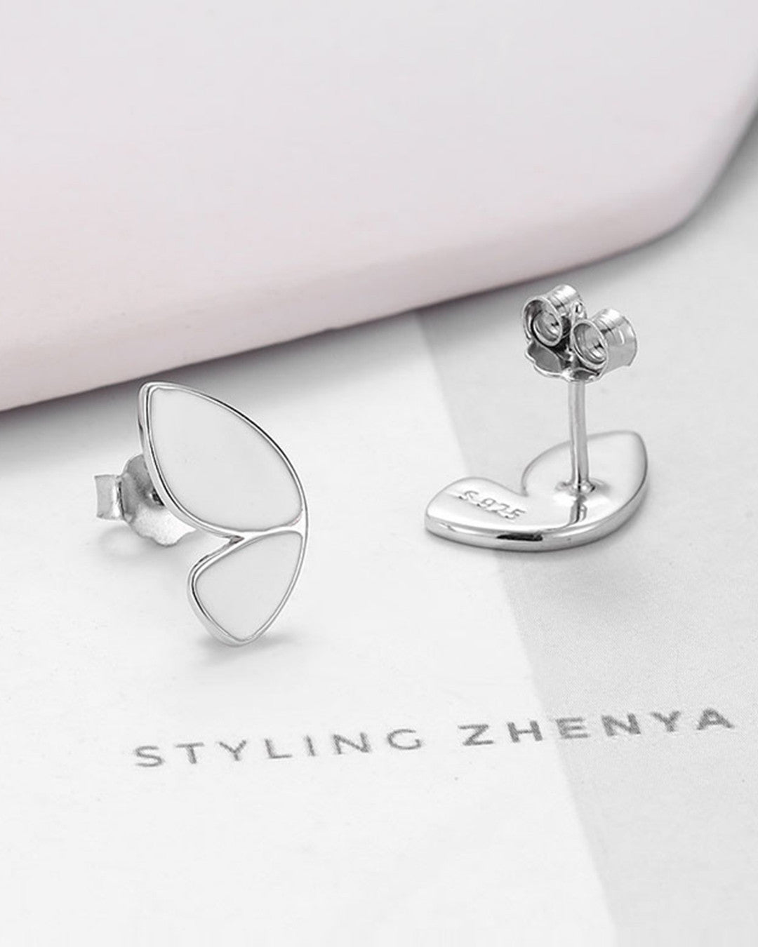 Silver Butterfly Whisper Stud Earrings