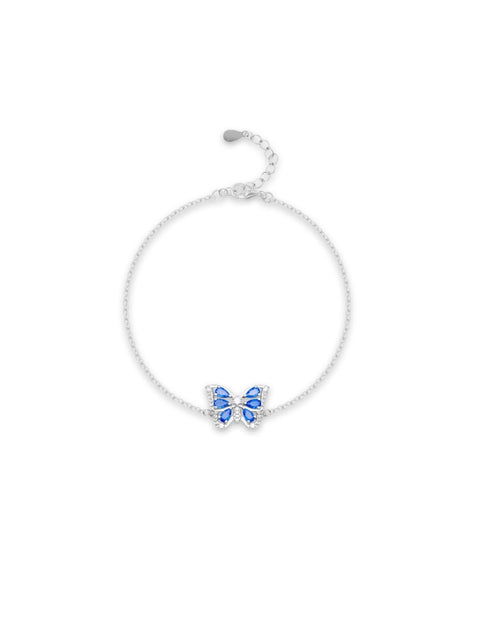 Silver Celestial Blue Wings Bracelet