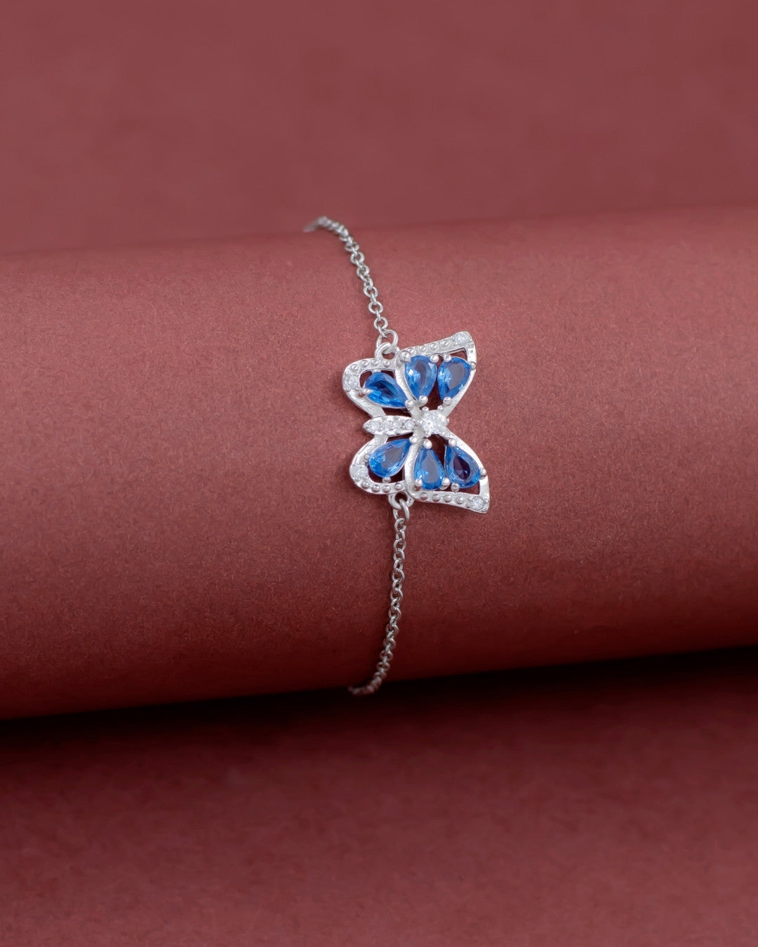 Silver Celestial Blue Wings Bracelet