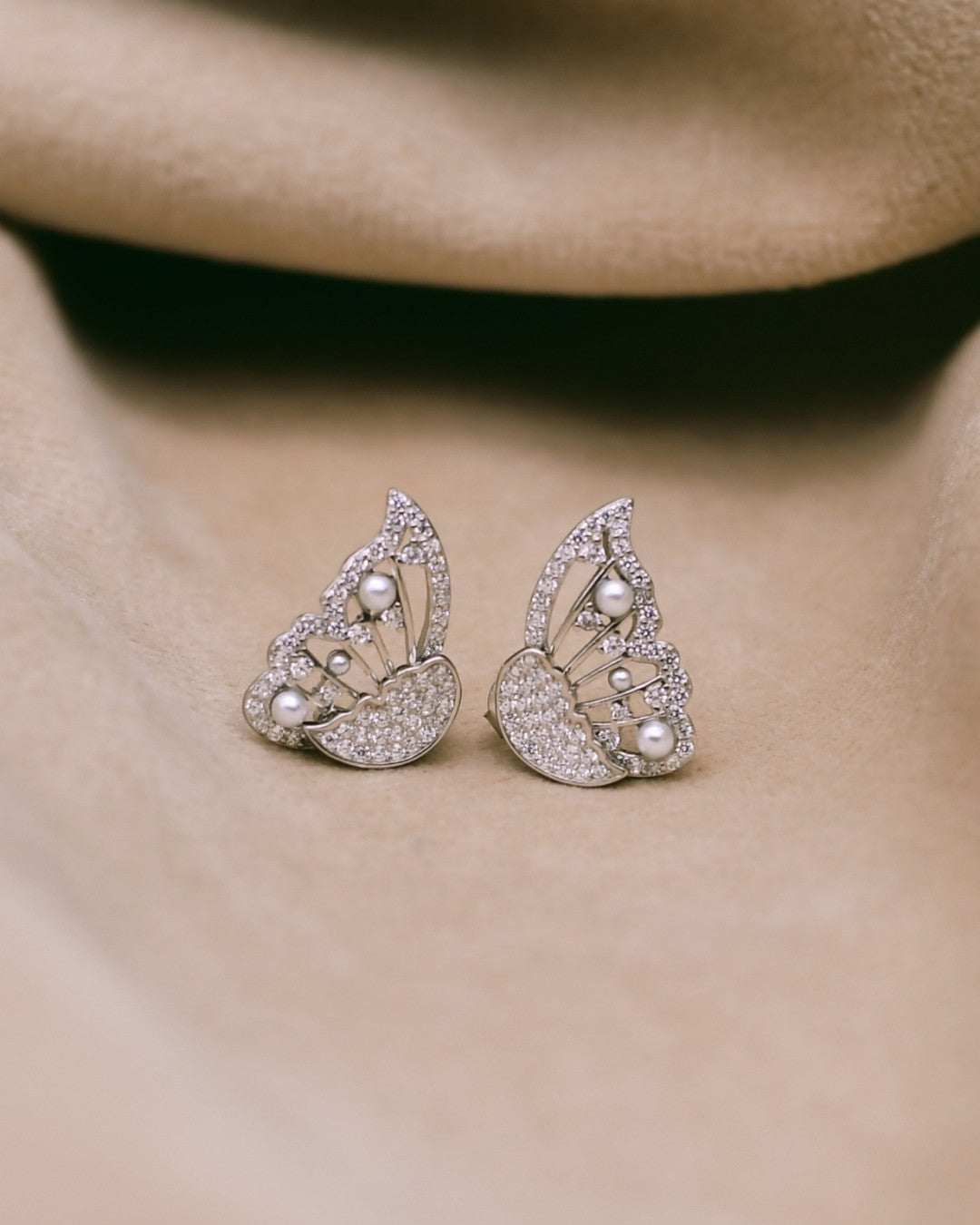 Silver Celestial Butterfly Silver Earrings