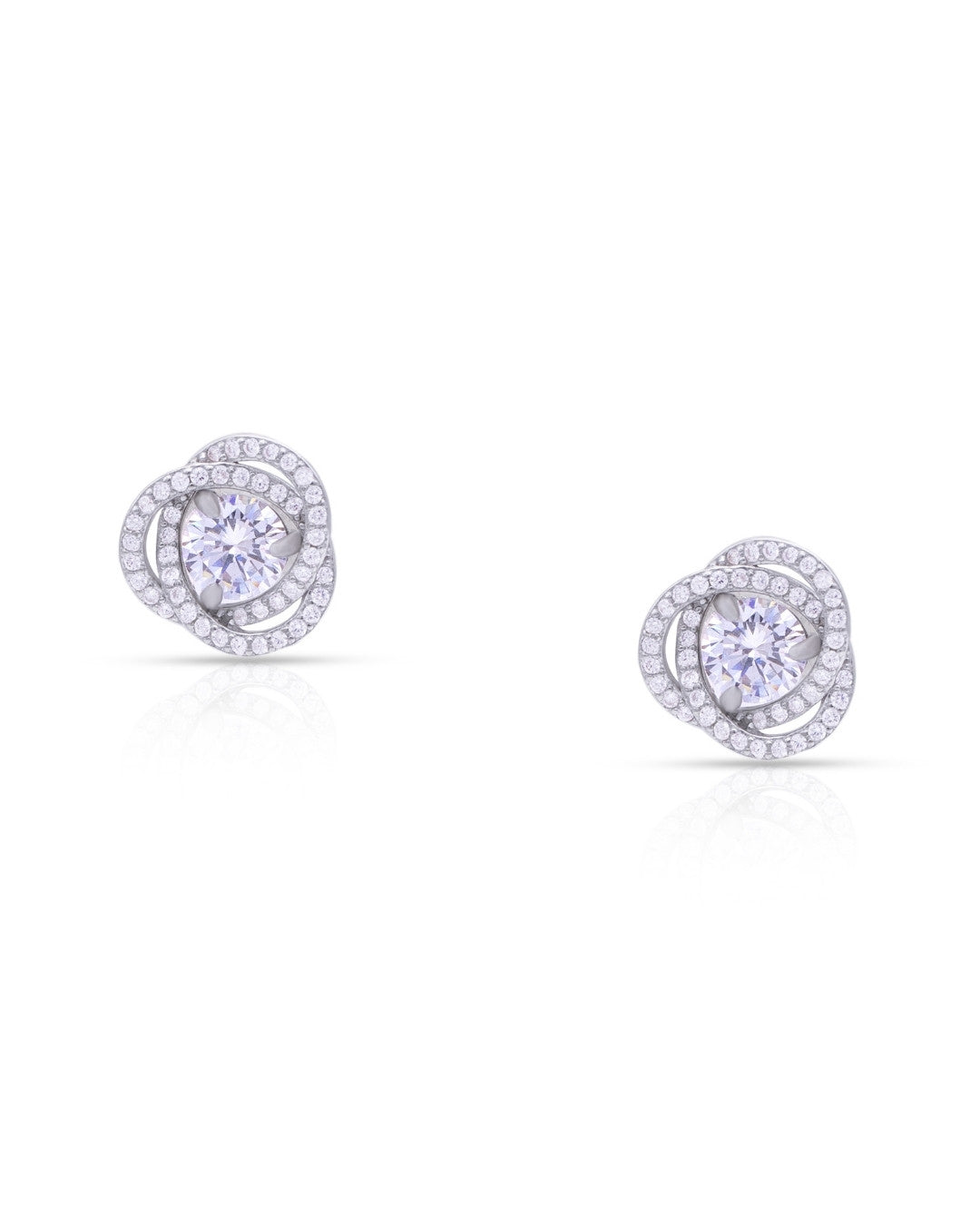 Silver Celestial Swirl Sparkle Earrings