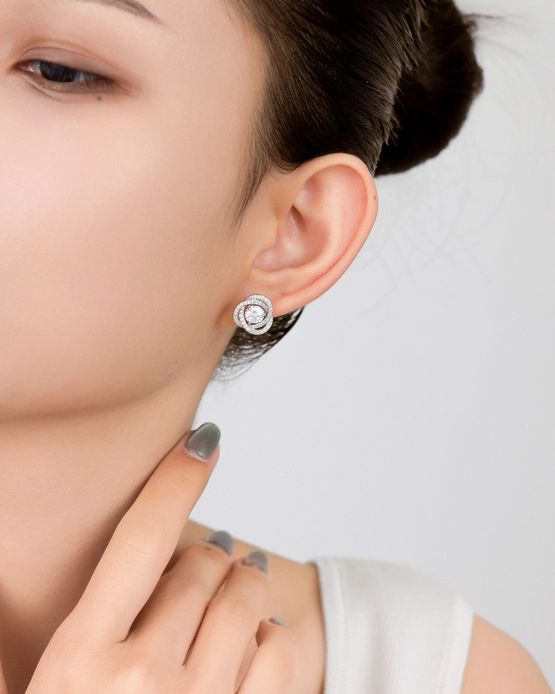 Silver Celestial Swirl Sparkle Earrings