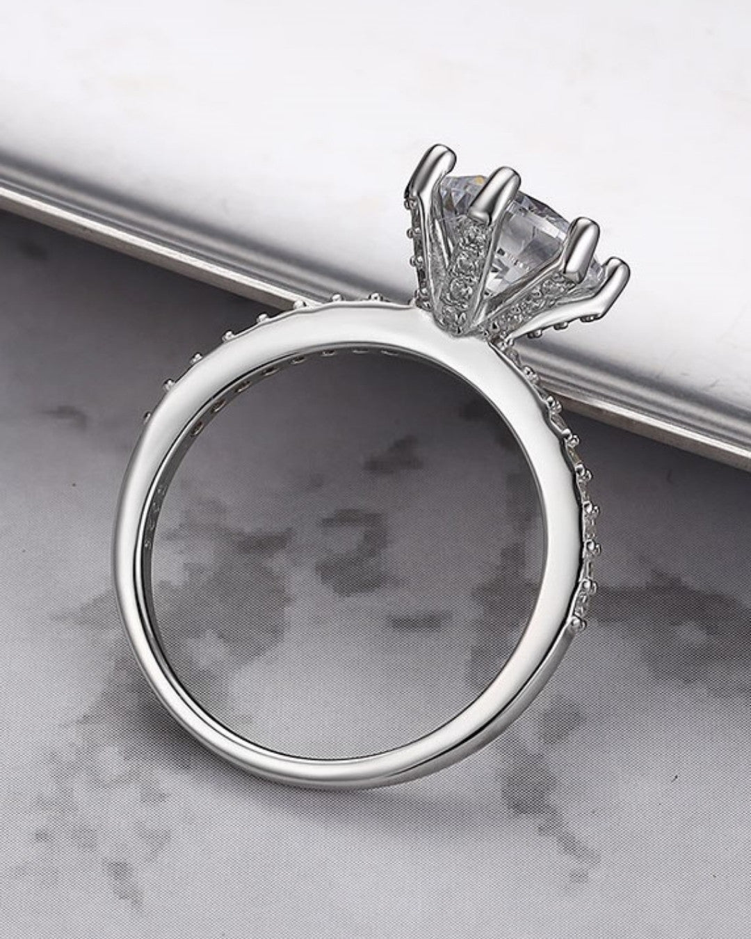 Silver Classic Elegance Solitaire Ring