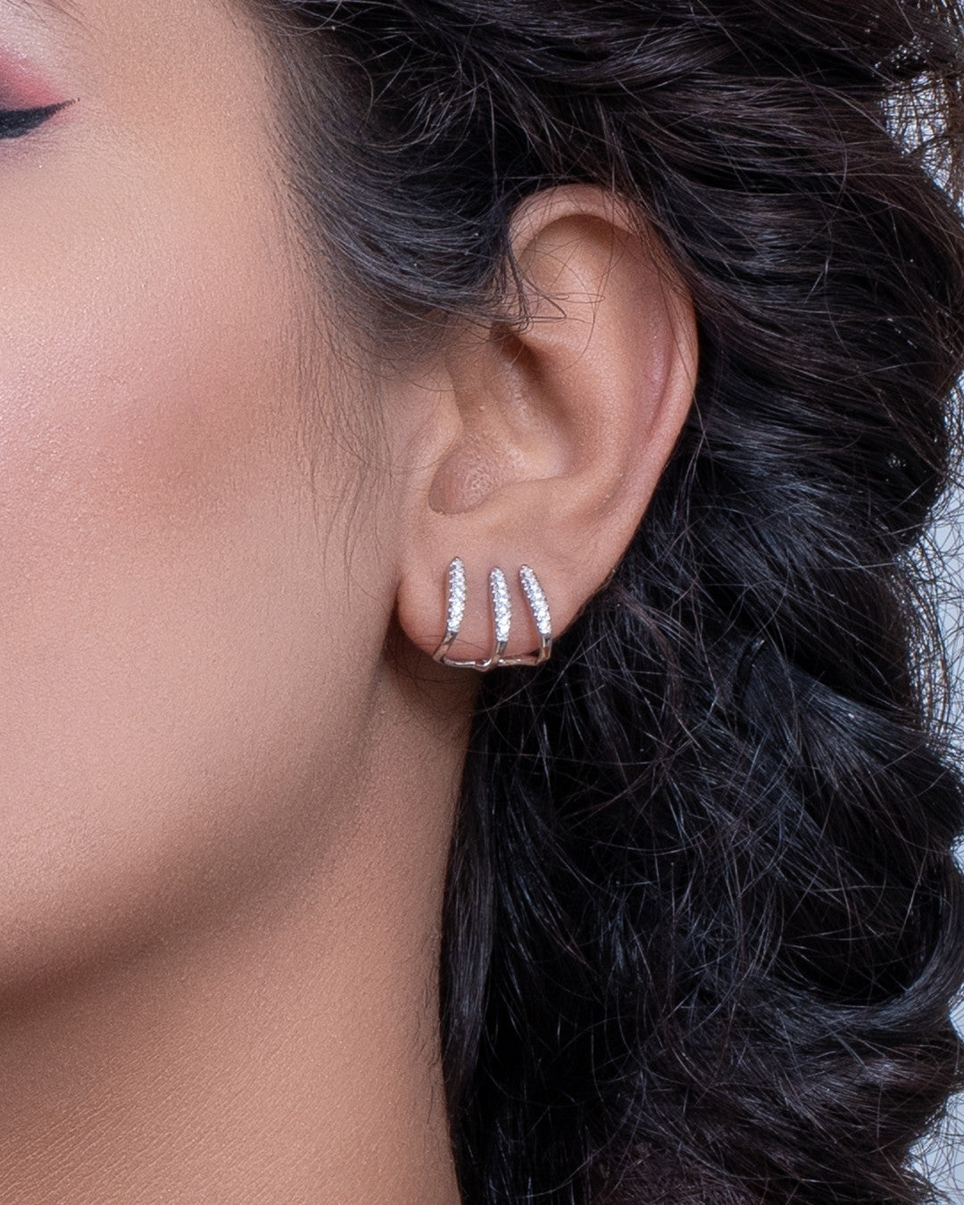 Silver Claw Embrace Earrings
