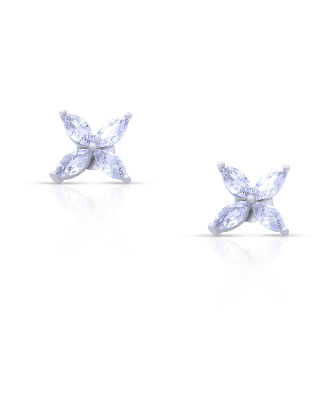Silver Crystal Bloom Elegance Earrings