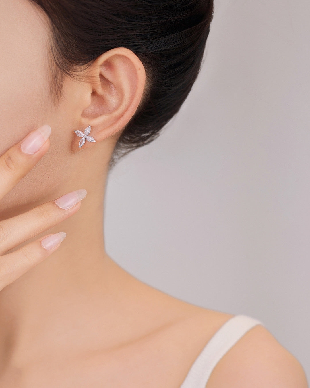 Silver Crystal Bloom Elegance Earrings