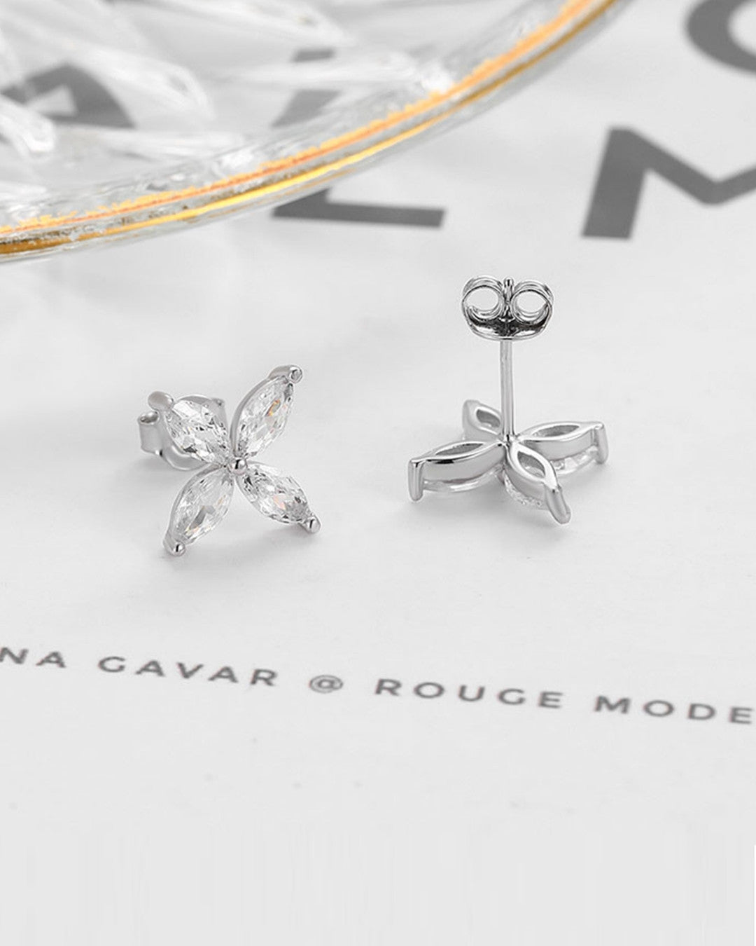 Silver Crystal Bloom Elegance Earrings