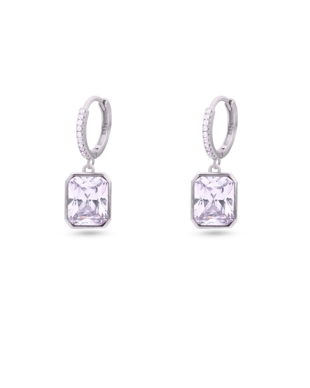 Silver Crystal Elegance Hoop Earrings