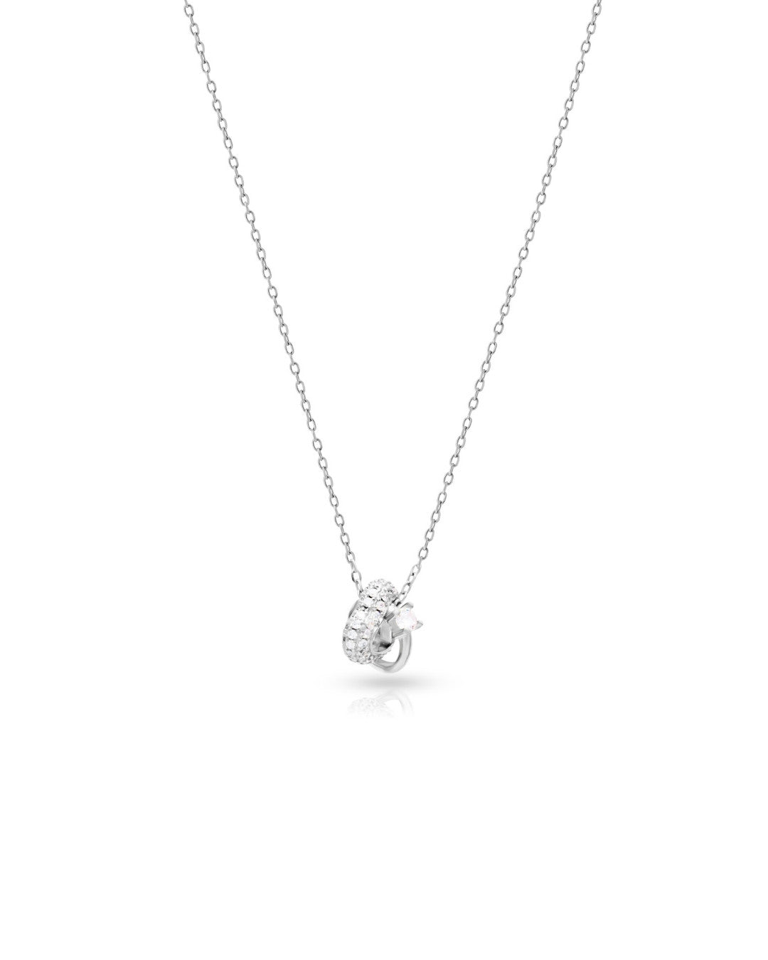 Silver Dazzle Halo Heart Pendant Necklace