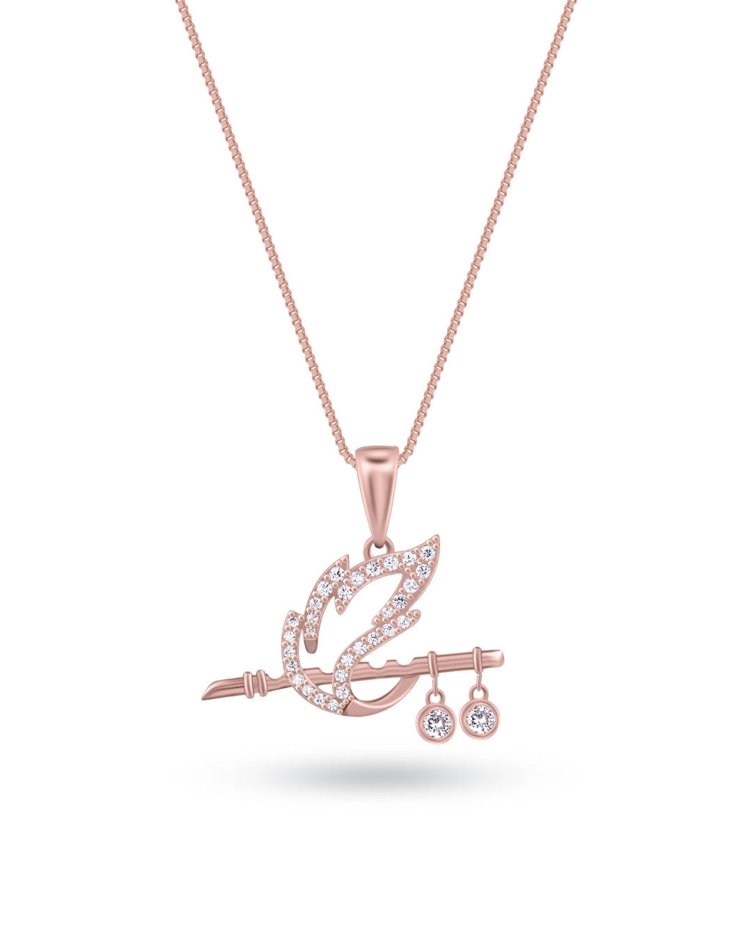 Silver Divine Grace Rose Gold Pendant Necklace