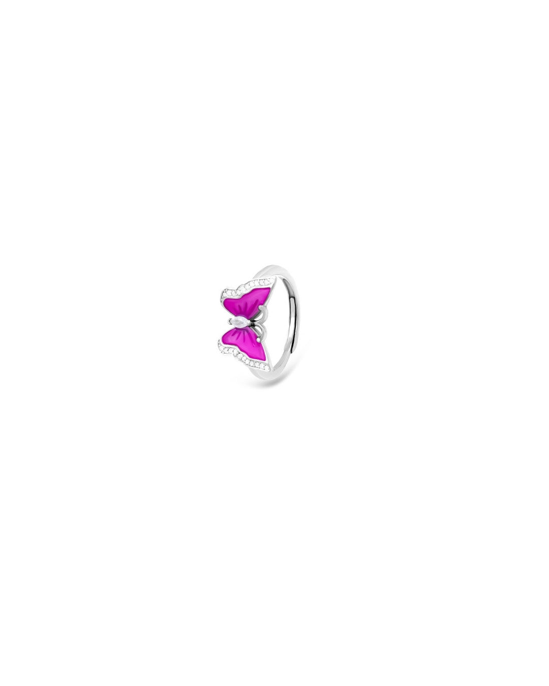 Silver Enchanted Bloom Butterfly Ring