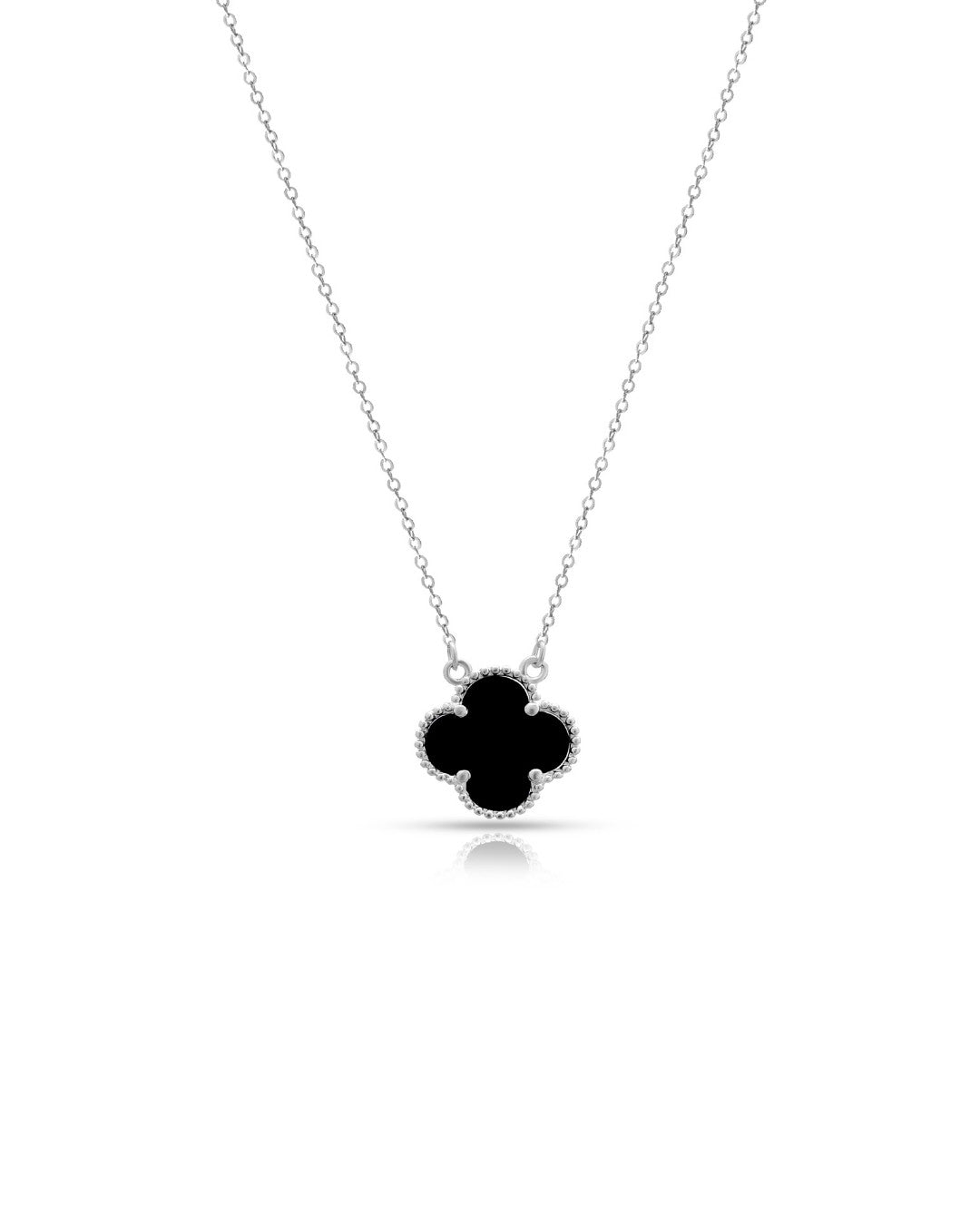 Silver Enchanted Elegance Clover Pendant Necklace