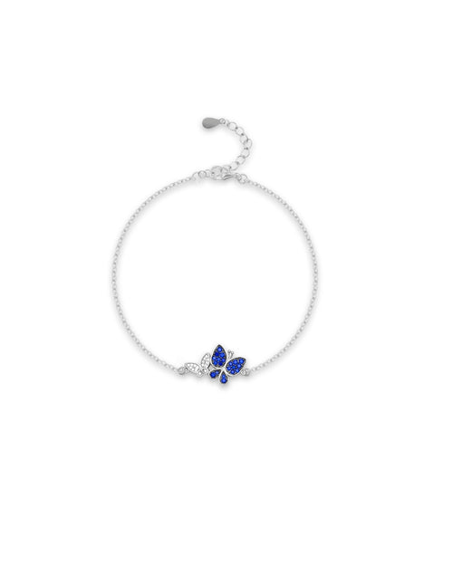 Silver Enchanted Sapphire Butterfly Bracelet