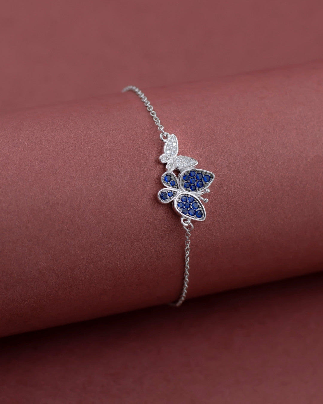 Silver Enchanted Sapphire Butterfly Bracelet