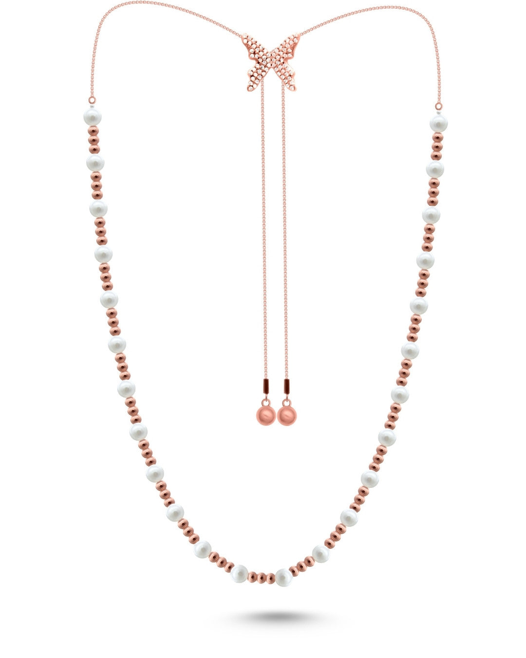 Silver Enchanted Symphony Pearl Bead Pendant Necklace