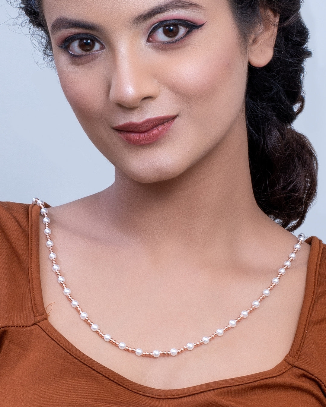 Silver Enchanted Symphony Pearl Bead Pendant Necklace