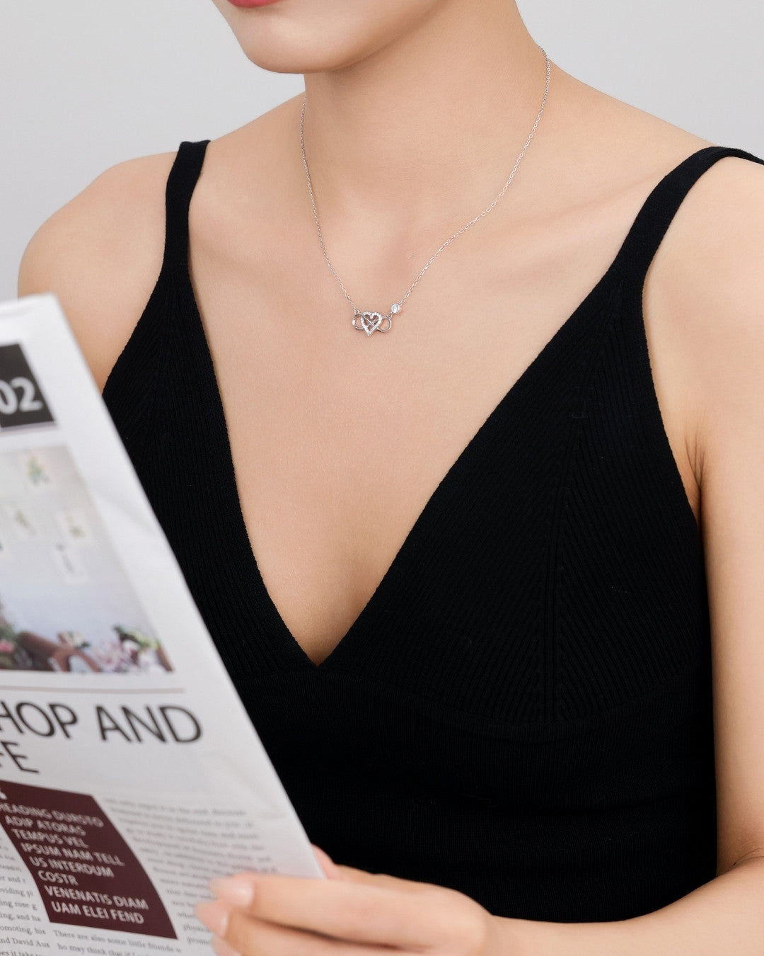 Silver Eternal Bond Infinity Heart Pendant Necklace
