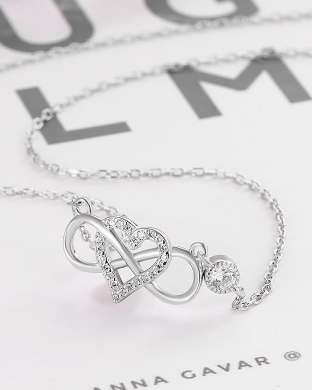 Silver Eternal Bond Infinity Heart Pendant Necklace