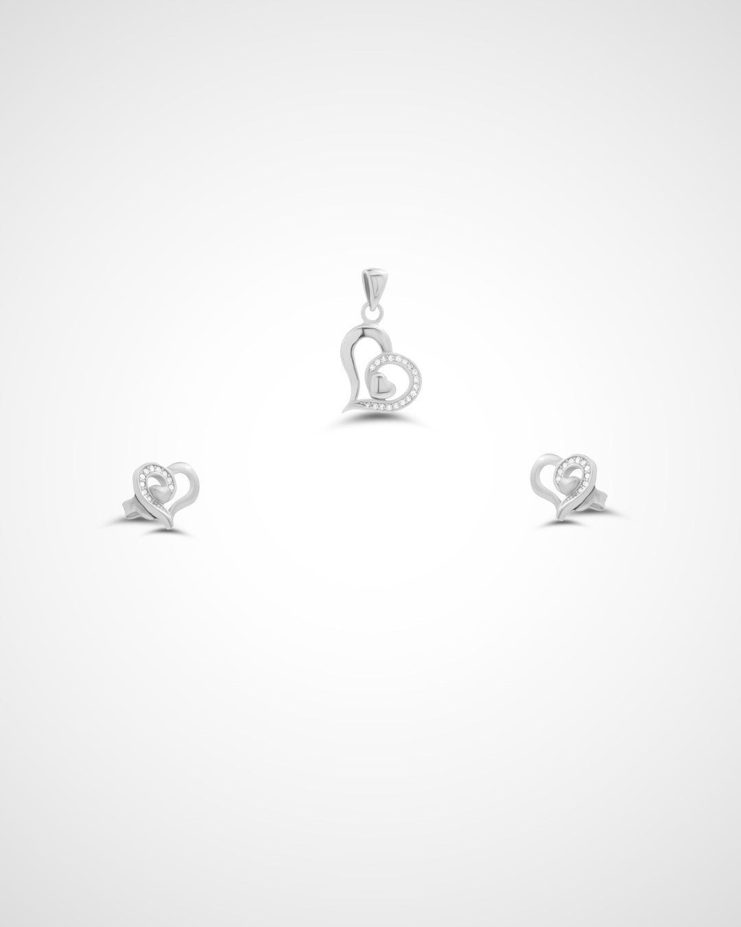 Silver Eternal Embrace Pendant Set