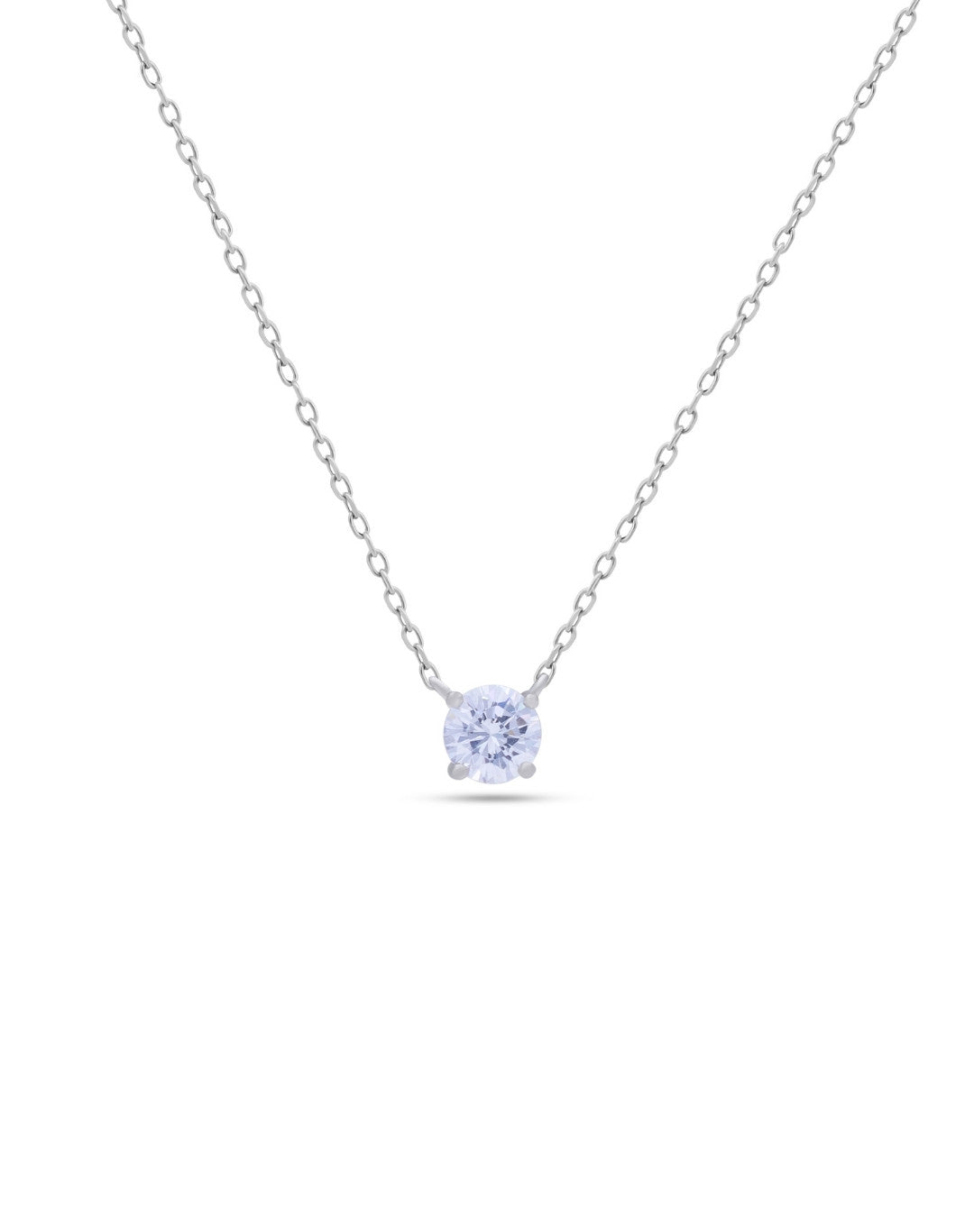 Silver Eternal Glow Solitaire Pendant Necklace