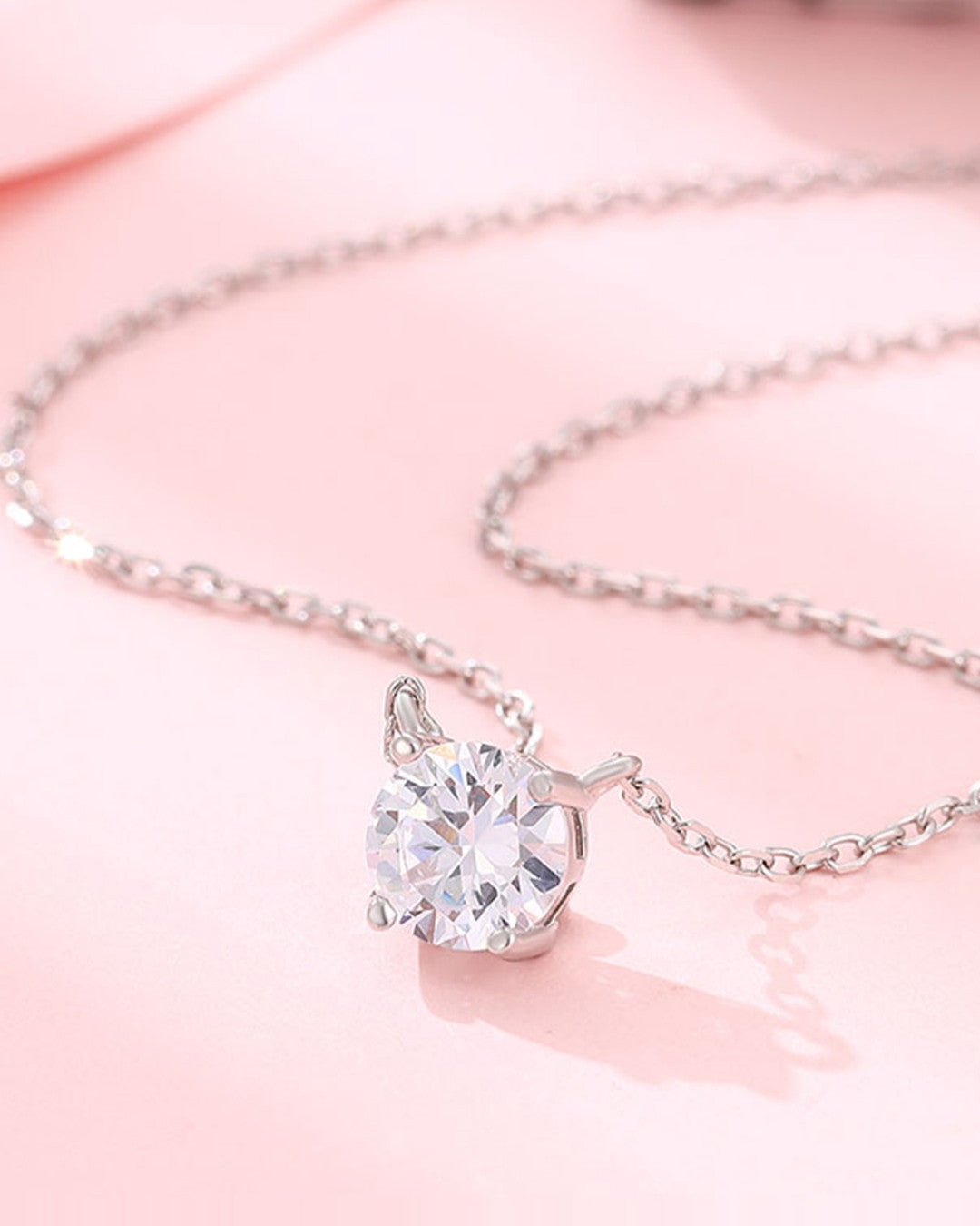 Silver Eternal Glow Solitaire Pendant Necklace