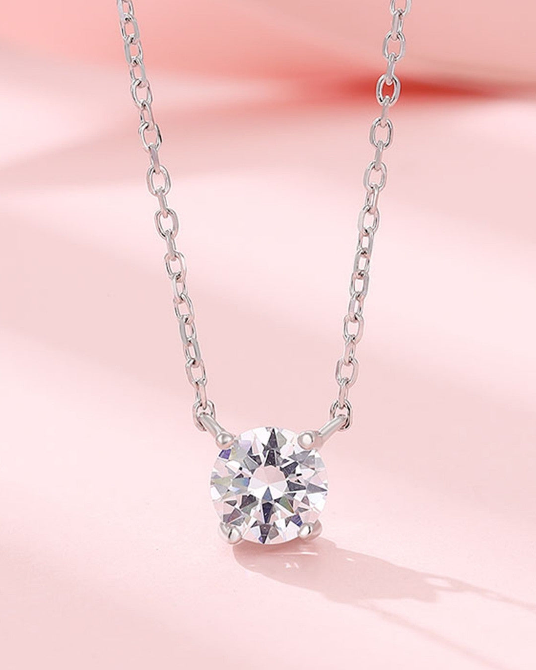 Silver Eternal Glow Solitaire Pendant Necklace