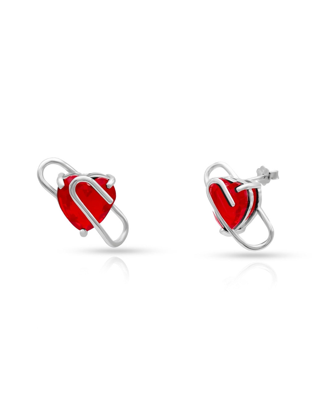 Silver Eternal Love Heart Earrings
