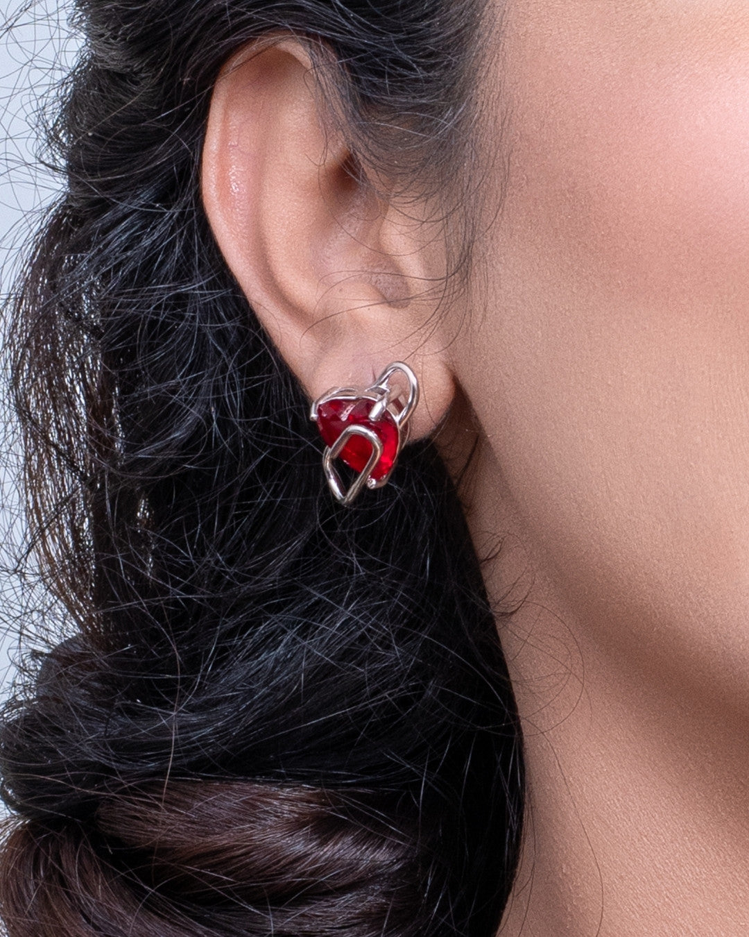 Silver Eternal Love Heart Earrings