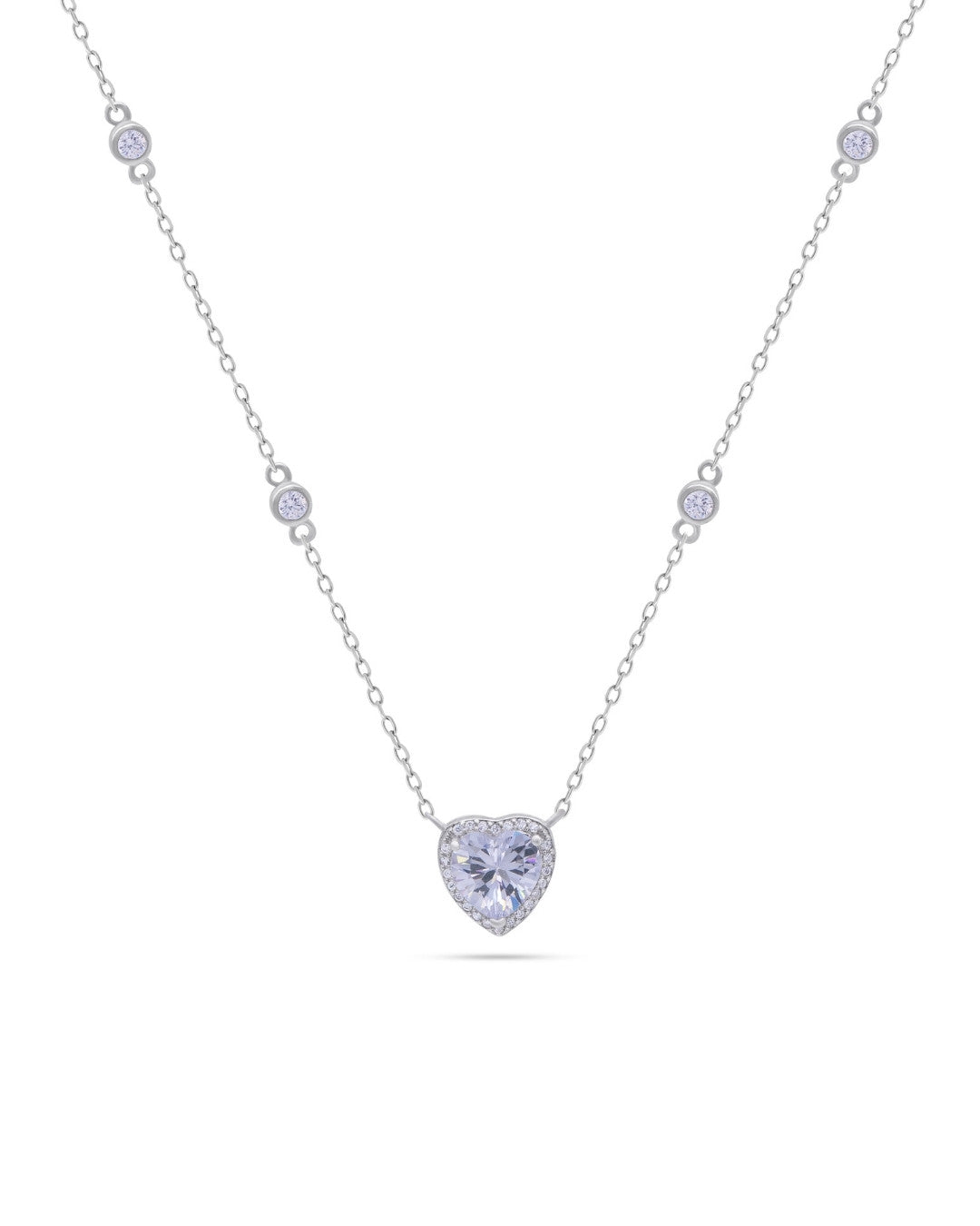 Silver Eternal Love Heart Pendant Necklace