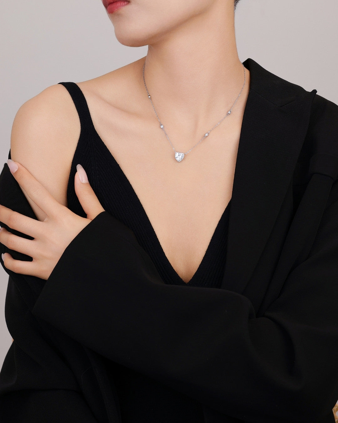 Silver Eternal Love Heart Pendant Necklace