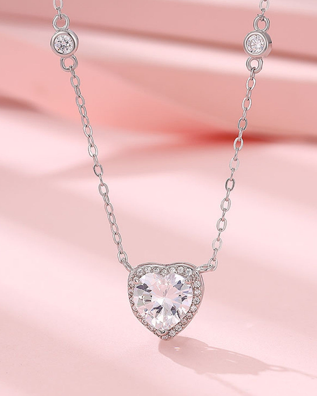 Silver Eternal Love Heart Pendant Necklace