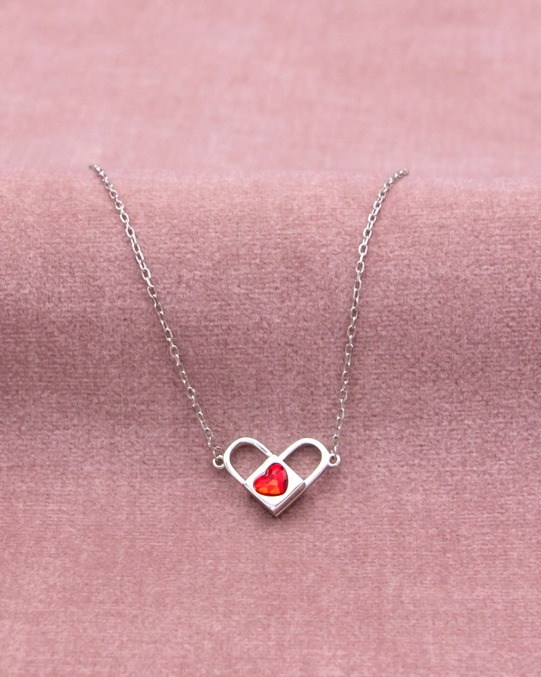 Silver Eternal Love Heart Pendant Necklace
