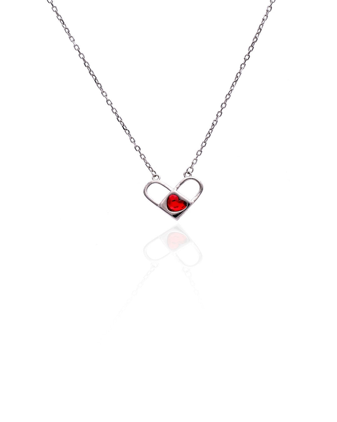 Silver Eternal Love Heart Pendant Necklace