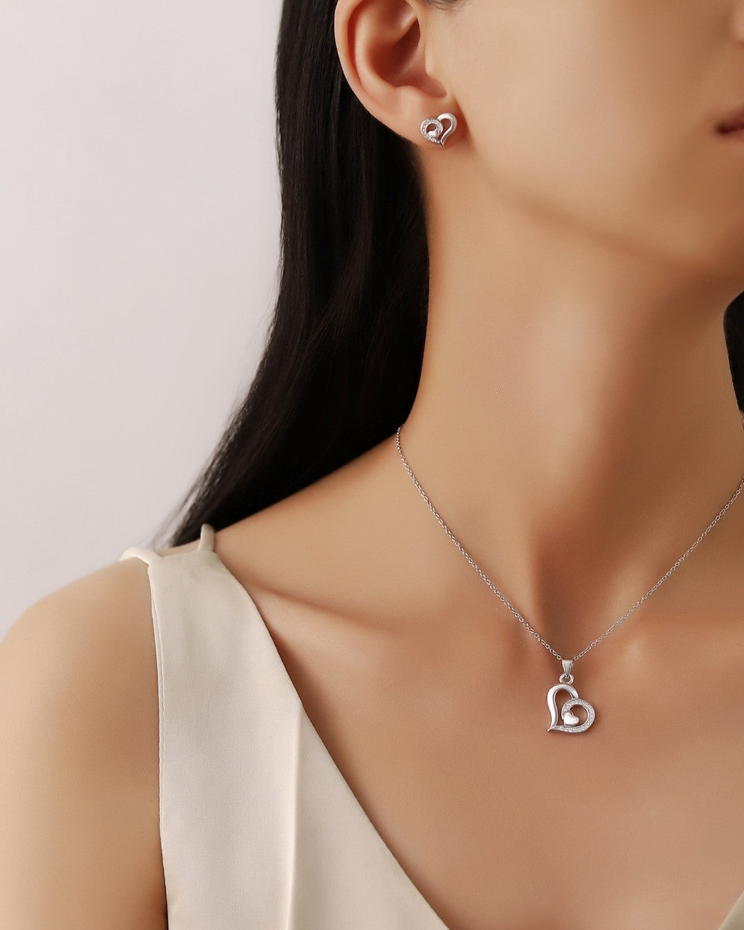 Silver Eternal Love Pendant Set