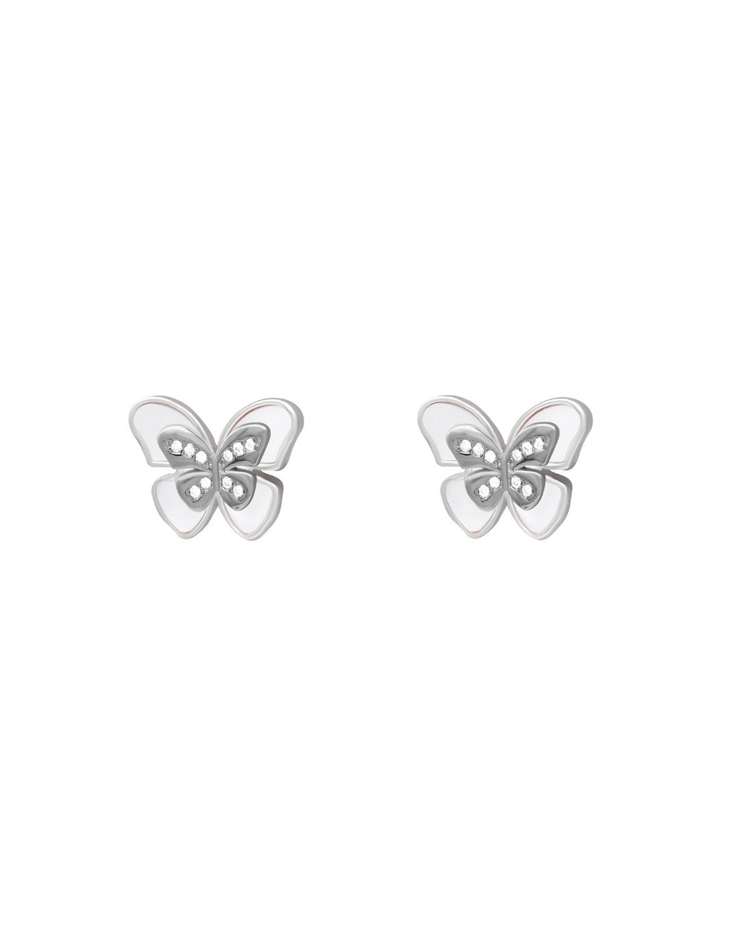 Silver Ethereal Butterfly Charm Earrings