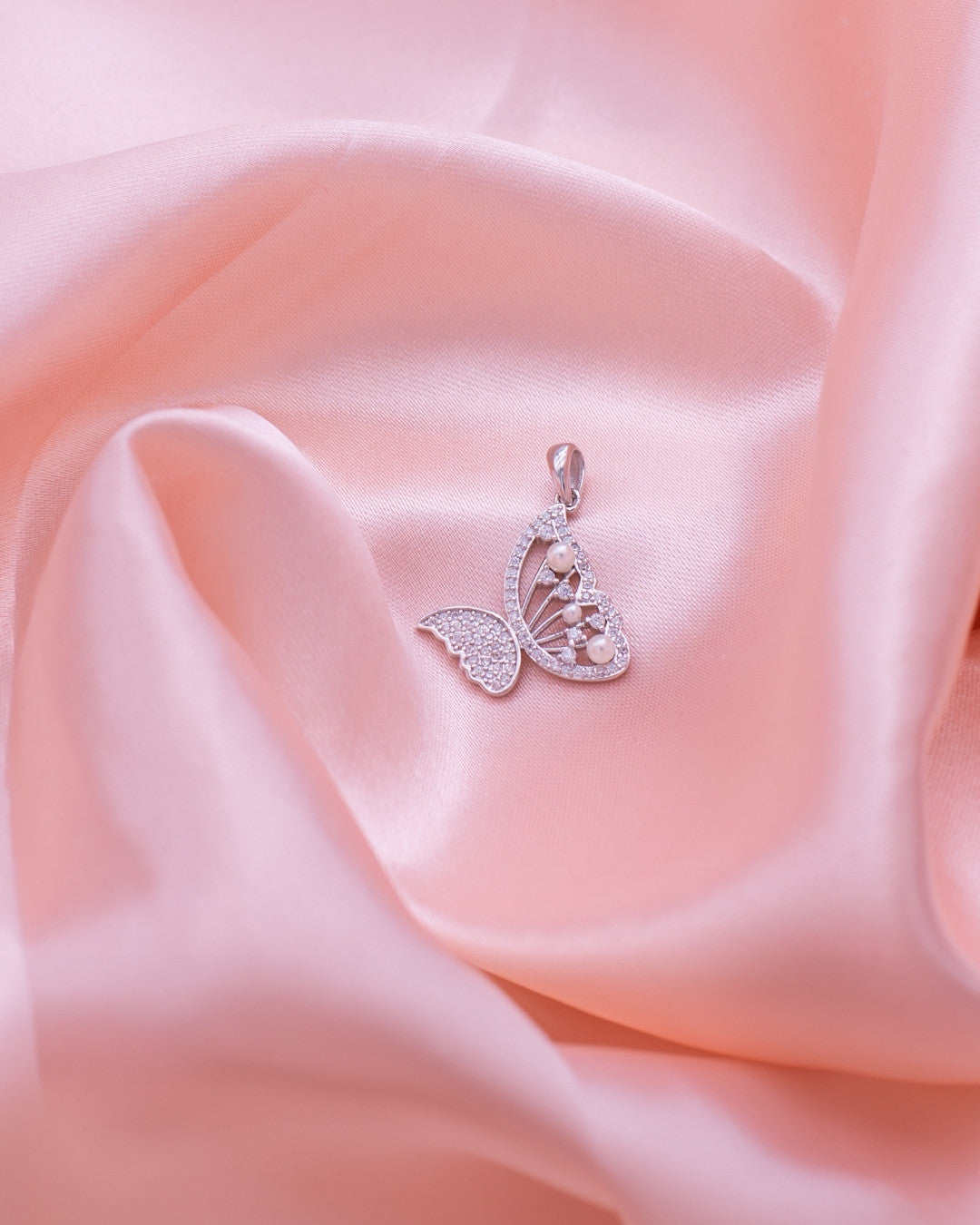 Silver Ethereal Butterfly Grace Pendant Necklace